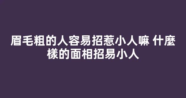 眉毛粗的人容易招惹小人嘛 什麼樣的面相招易小人